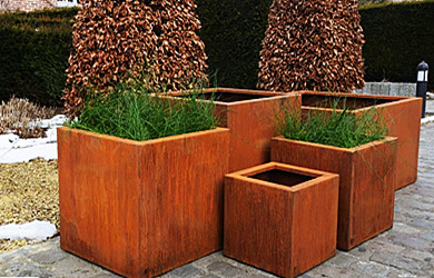 corten steel planter